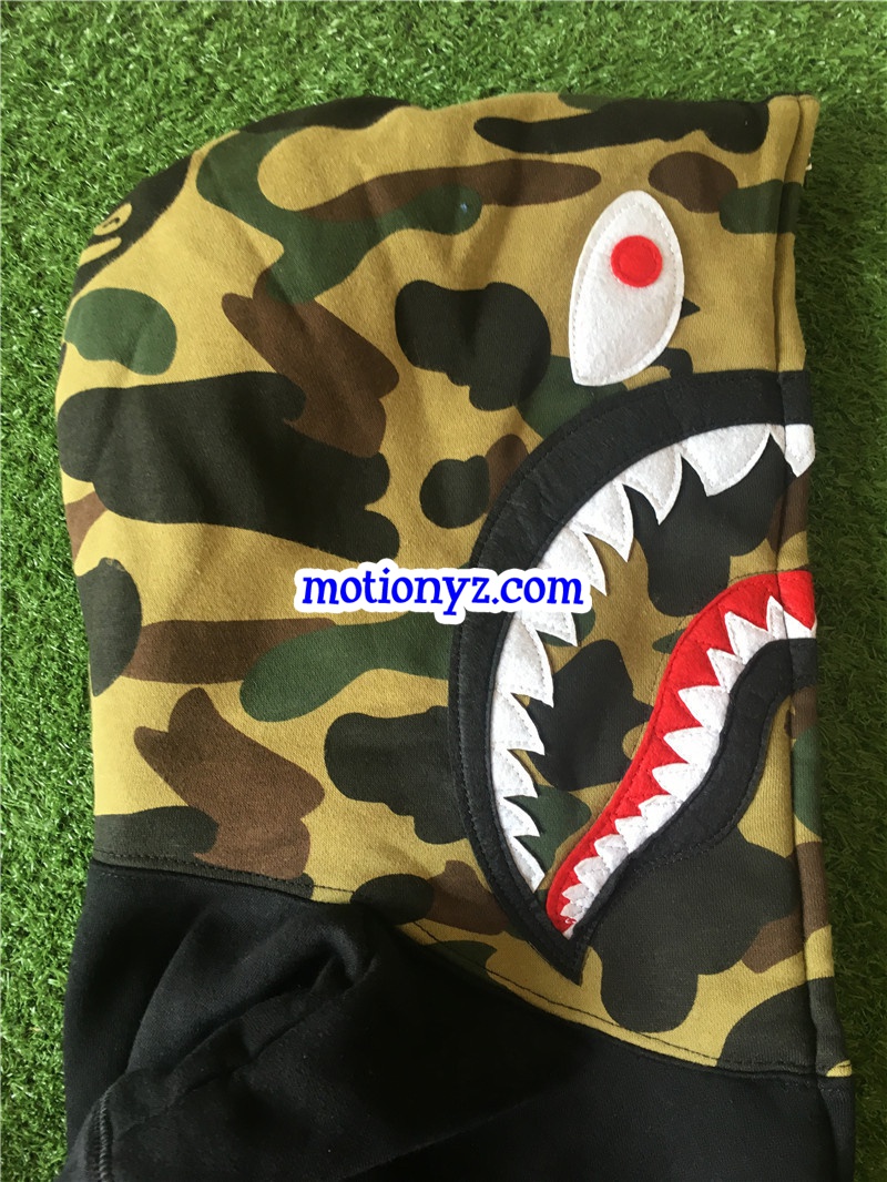 A Bathing Ape Bape Shark Black Camo Hoodies